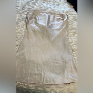 Champagne strapless cocktail dress